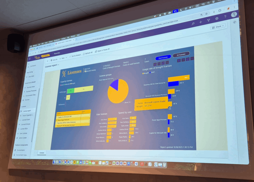 Licensing page of the Locoda PowerOps tool