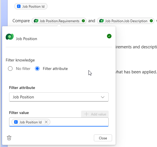 Using filter in Dataverse parameter inside GPT Prompt