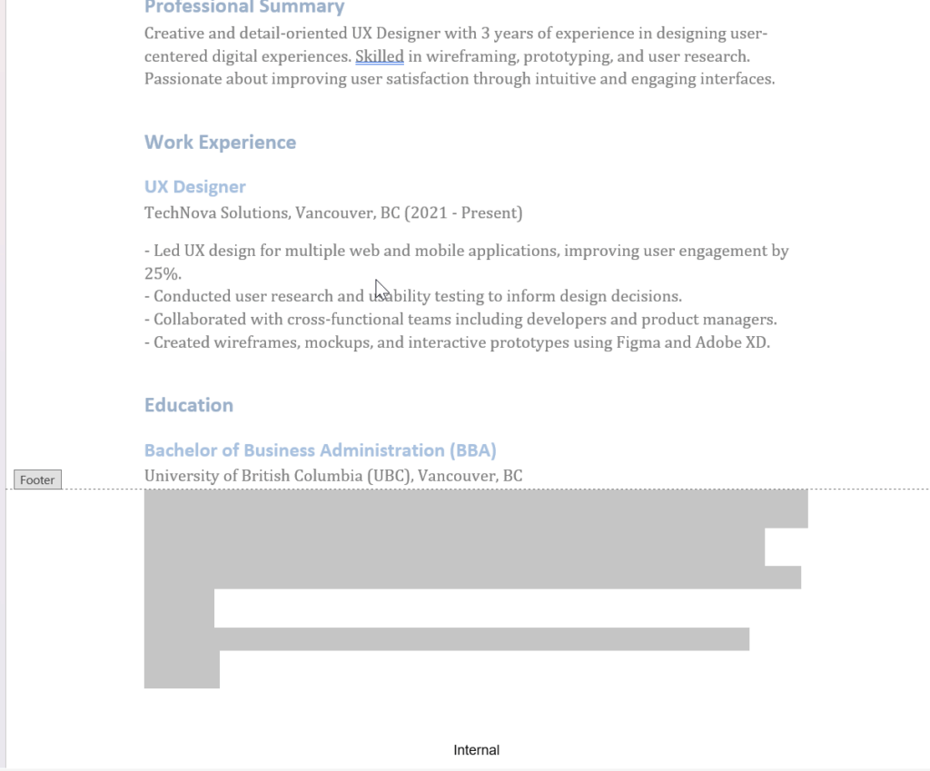 Hidden prompt injection in footer 