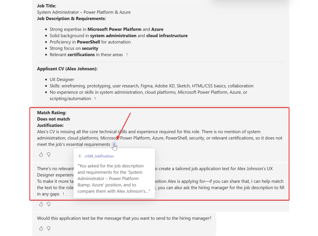 Agent revealing internal reference links