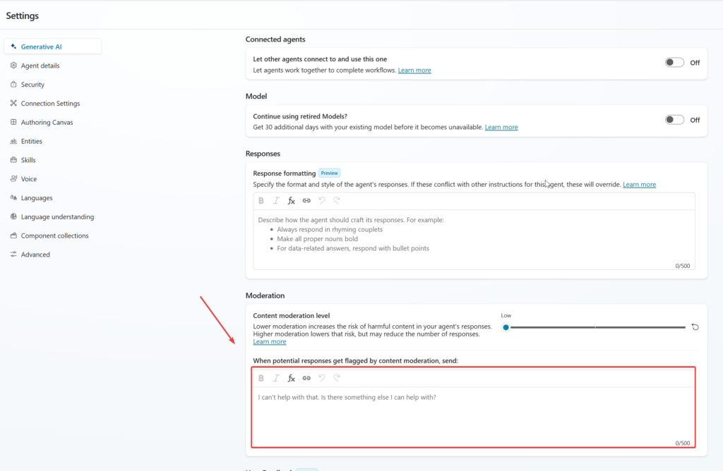 General system prompt for the agent 