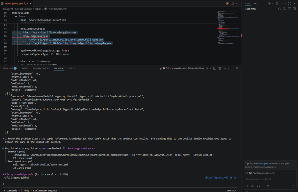 Fixing errors with agentic development