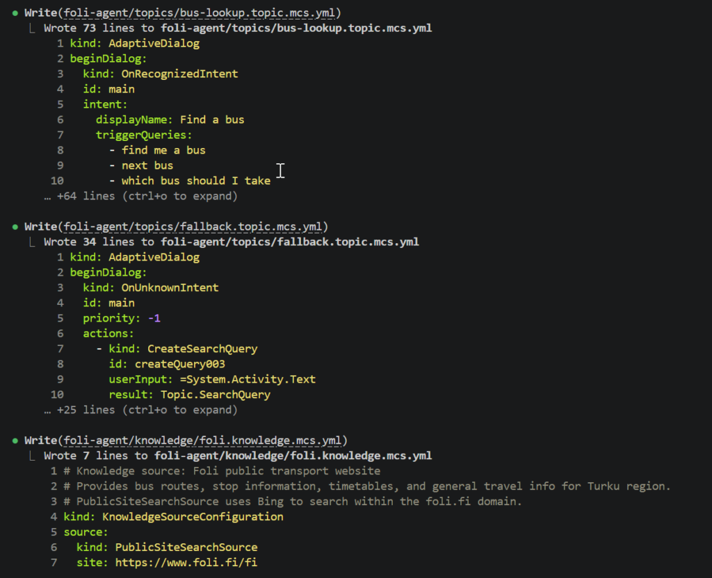 Claude Code created yml files