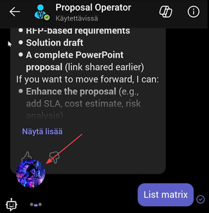 Tarvis turning speech into a message in a Teams chat with an agent