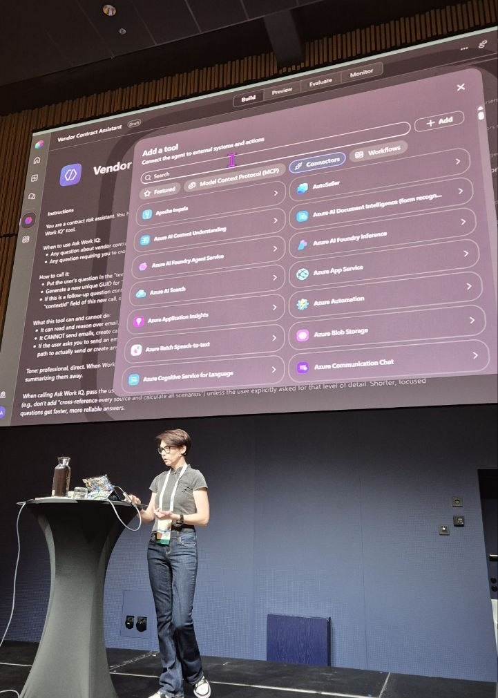 Copilot Studio demo: Vendor Contract Assistant agent, adding a tool from the connectors list